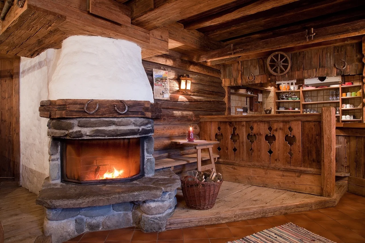Appartement Rossalm - Kamin